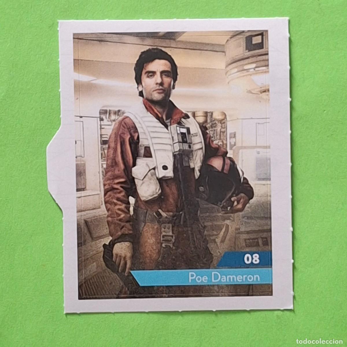 Coleccionismo Cromos antiguos: STAR WARS - N&ordm; 8 POE DAMERON - E. LECLERC A&Ntilde;O 2019 FRANCIA - CROMO PEGATINA ADHESIVO