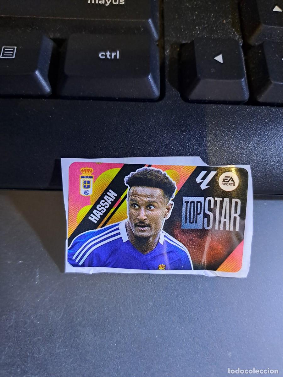 Coleccionismo Cromos antiguos: CROMO HASSAN TOP STAR OVIEDO CHICLE LIGA 2025 2026 25 26 ESTE PANINI NUNCA PEGADO