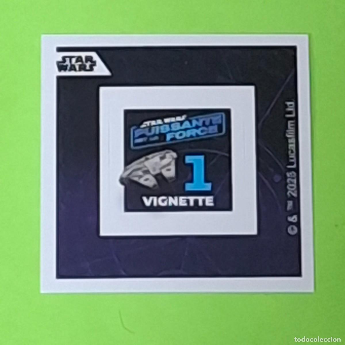 Coleccionismo Cromos antiguos: STAR WARS PUISSANTE EST LA FORCE - AUCHAN 2025 FRANCIA - PEGATINA SELLO VI&Ntilde;ETA 1 PUNTO VIGNETTE