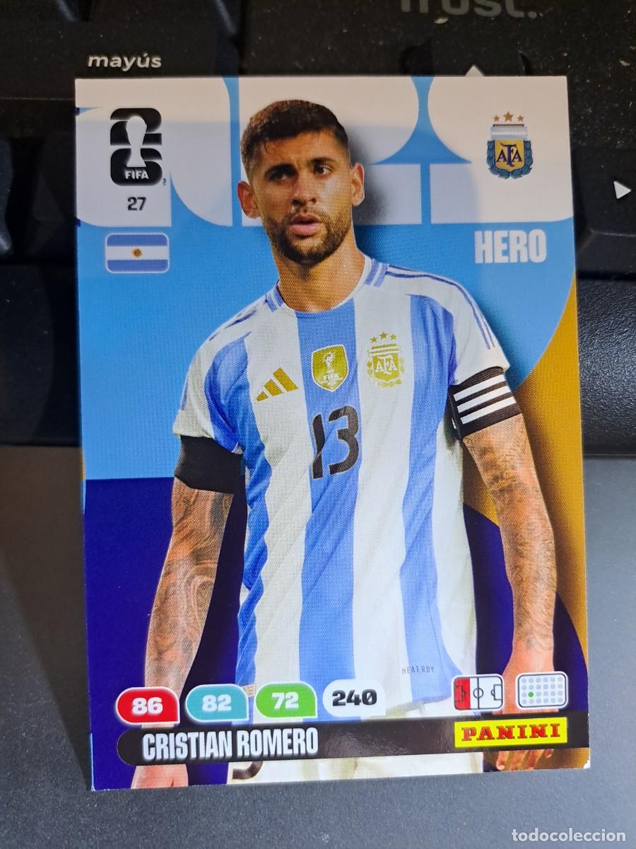 Coleccionismo Cromos antiguos: ADRENALYN XL CRISTIAN ROMERO 27 ARGENTINA HERO FIFA WORLD CUP 2026 MUNDIAL PANINI