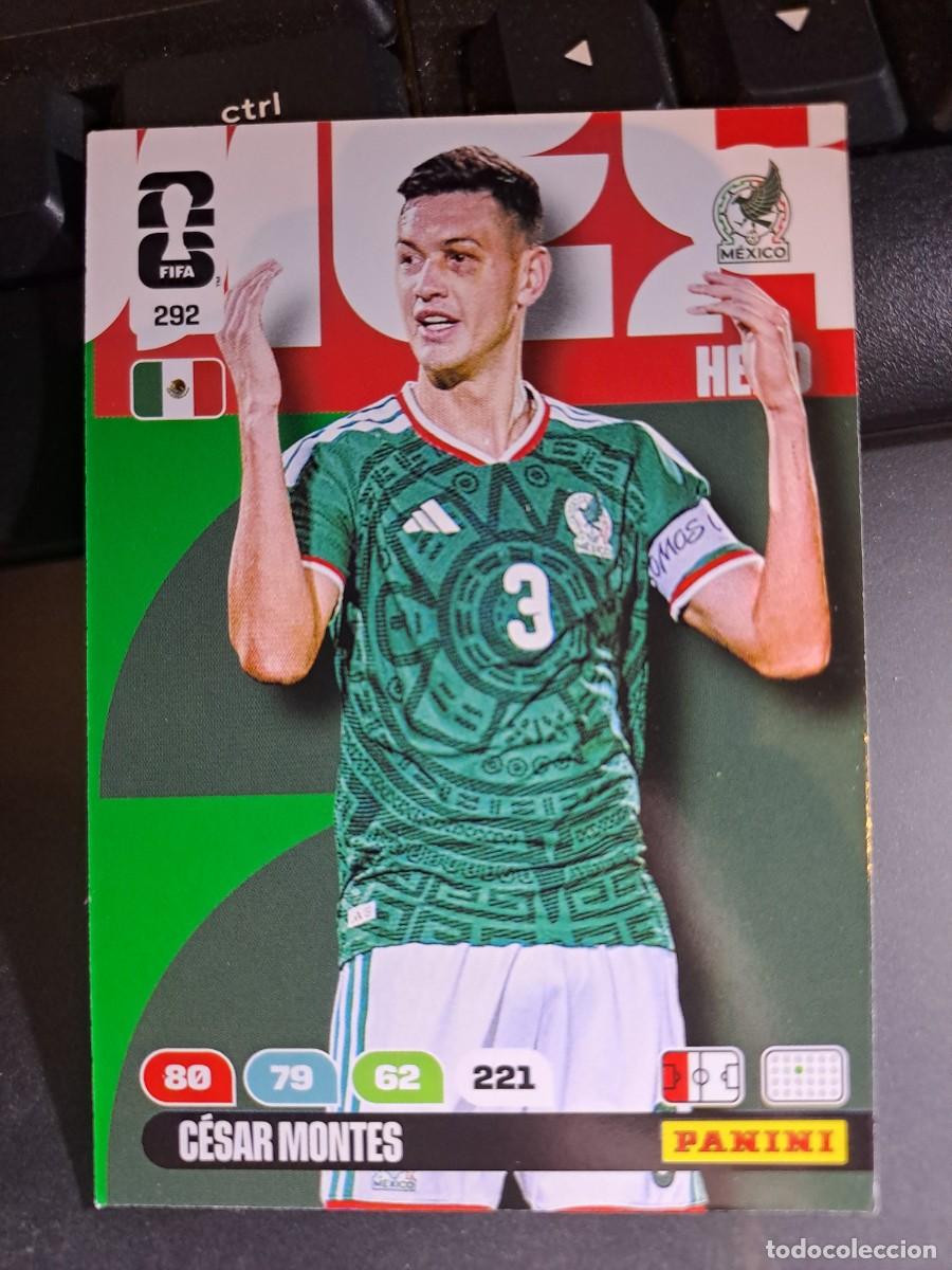 Coleccionismo Cromos antiguos: ADRENALYN XL CESAR MONTES 292 MEXICO HERO FIFA WORLD CUP 2026 MUNDIAL PANINI