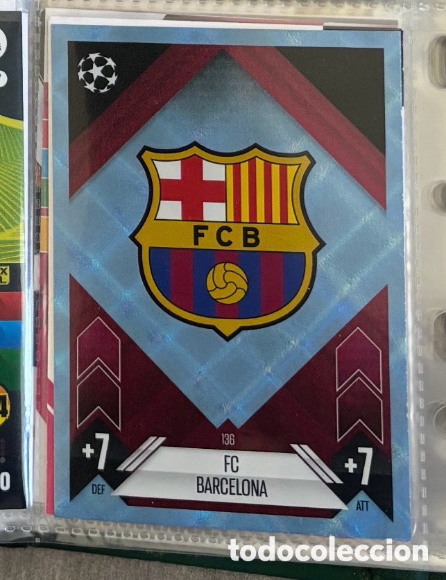 Coleccionismo Cromos antiguos: Escudo carta cromo del FC Barcelona Topps UEFA Champions League Match Attax 2024 2025