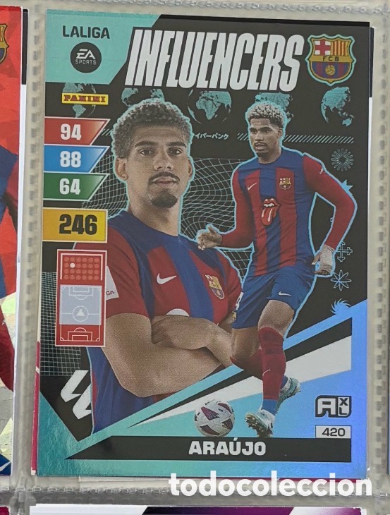 Coleccionismo Cromos antiguos: ARAUJO INFLUENCERS BARCELONA ADRENALYN XL LIGA 2023 2024