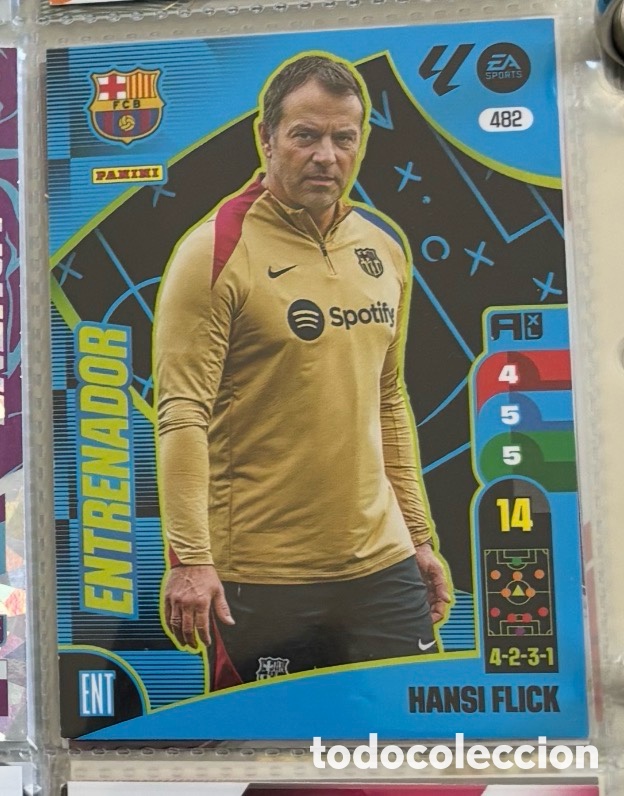 Coleccionismo Cromos antiguos: PANINI ADRENALYN 2024 2025 #482 HANSI FLICK (F.C. BARCELONA) ENTRENADOR