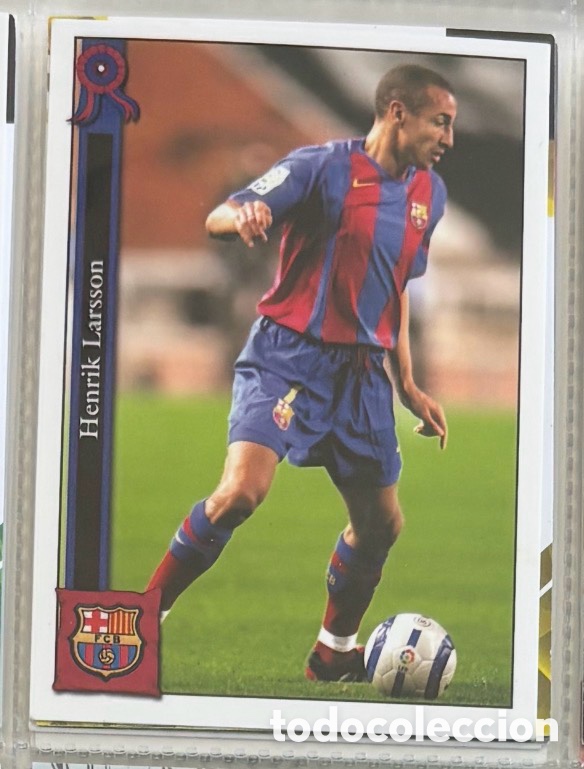 Coleccionismo Cromos antiguos: LARSSON BARCELONA MUNDICROMO FICHAS LIGA 2005 2006