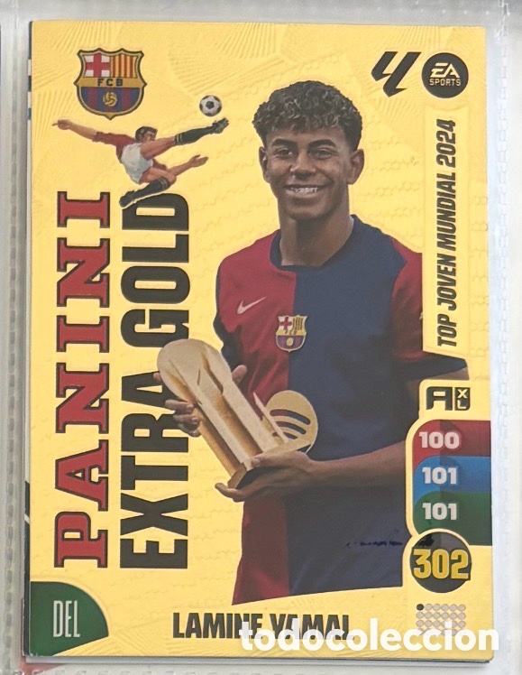 Coleccionismo Cromos antiguos: Lamine Yamal Extra Gold 2024 2025 Adrenalyn XL Panini Rookie Top Joven