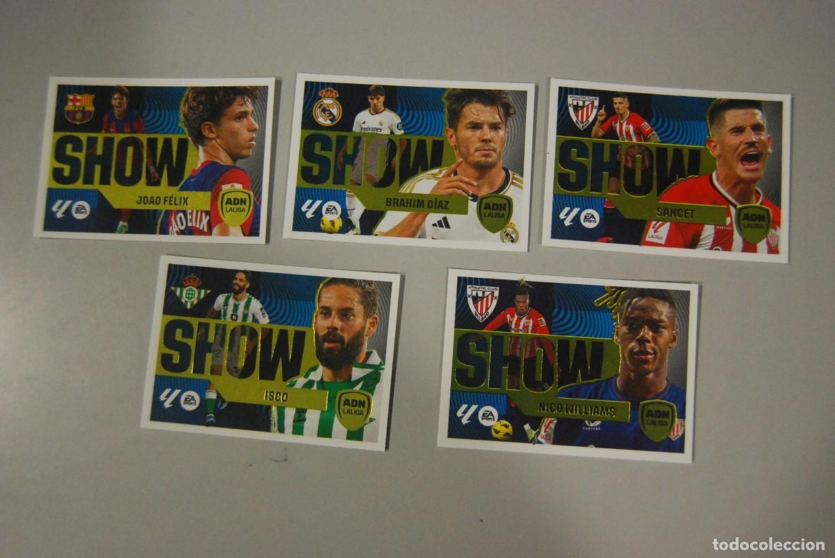 Coleccionismo Cromos antiguos: LOTE 5 CROMOS DISTINTOS SHOW LA LIGA ADN 2024-25 (VER FOTOS Y DESCRIPCION)