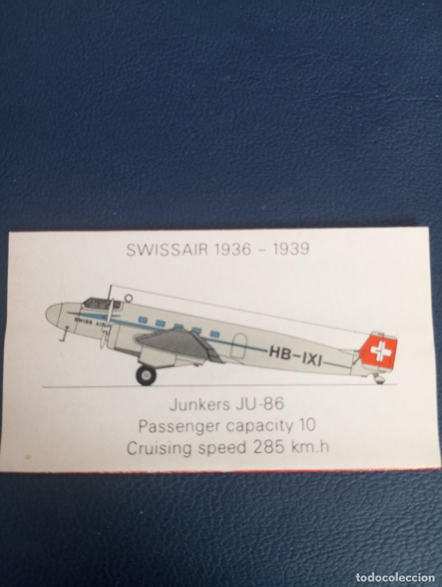 Coleccionismo Cromos antiguos: ENVUELTA DE CHOCALATINA, CORREO AEREO SUIZO. JUNKERS JU 86, 1936/9