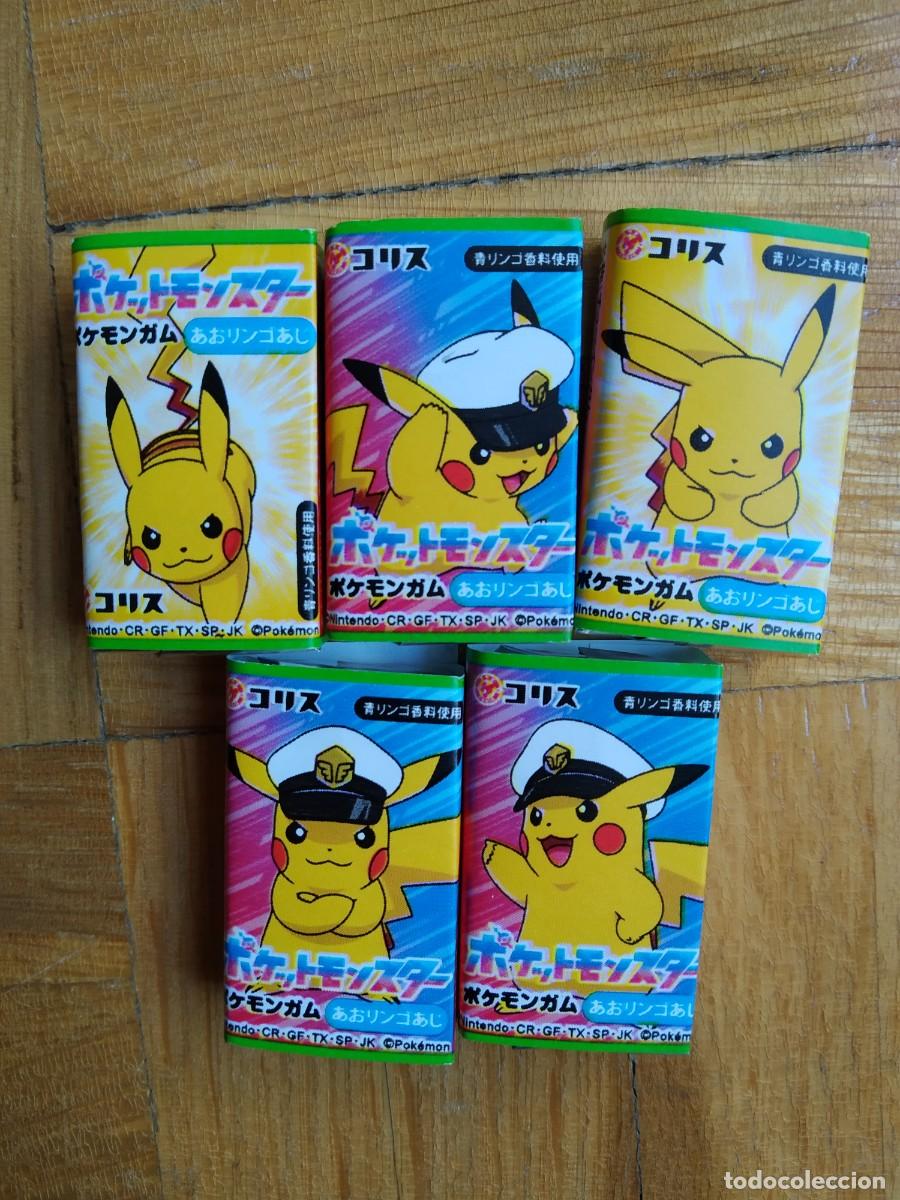 Coleccionismo Cromos antiguos: LOTE 5 CHICLES CHICLE PIKACHU POKEMON ENVOLTORIO CROMO. VER FOTOS