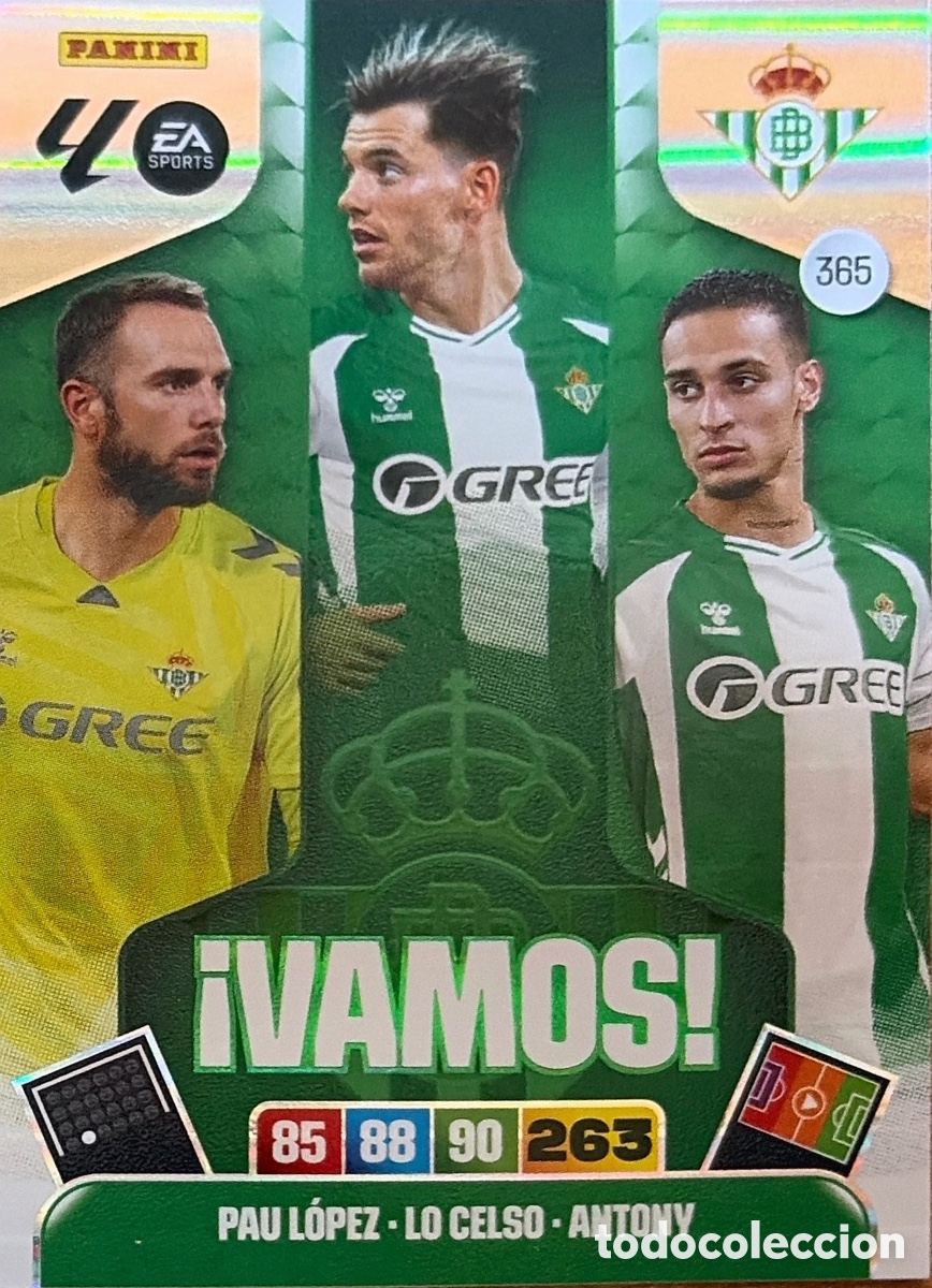 Coleccionismo Cromos antiguos: 365.- &iexcl;VAMOS! (R. BETIS) ADRENALYN XL LIGA 2025/26 (PANINI)