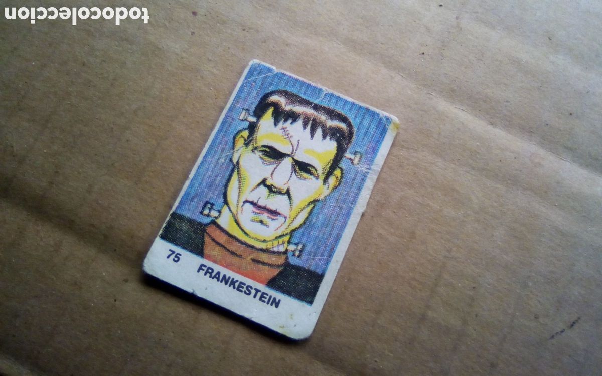 Coleccionismo Cromos antiguos: Cromo 75 Frankestein, del &aacute;lbum monstruos diab&oacute;licos. Sin pegar.