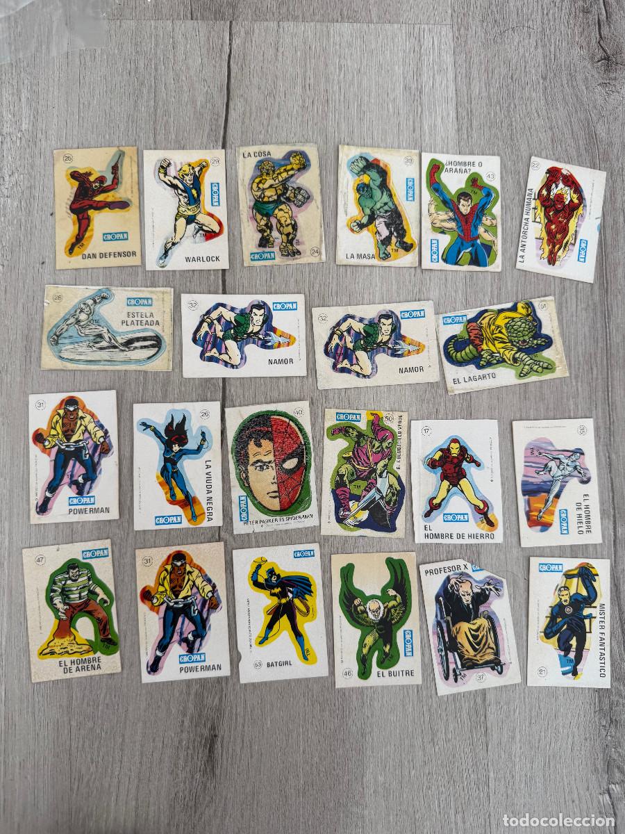 Coleccionismo Cromos antiguos: 22 imposibles cromos Cropan - Superh&eacute;roes Batman Spiderman