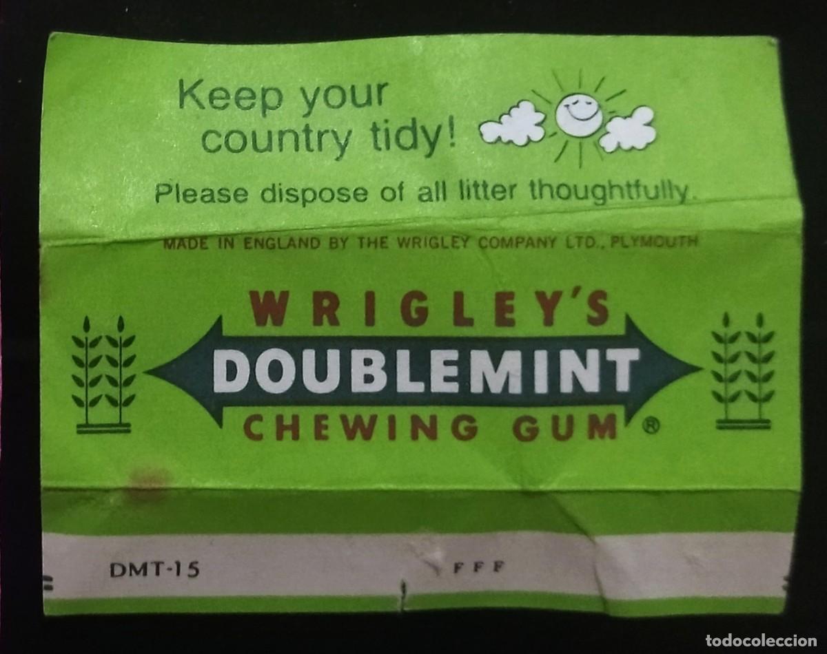 Coleccionismo Cromos antiguos: ANTIGUO ENVOLTORIO CHICLE WRIGLEY'S DOUBLEMINT - MADE IN ENGLAND (PLYMOUTH) - VINTAGE