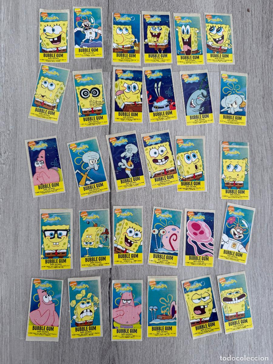 Coleccionismo Cromos antiguos: 30 pegatinas chicle Bob Esponja de Nickelodeon
