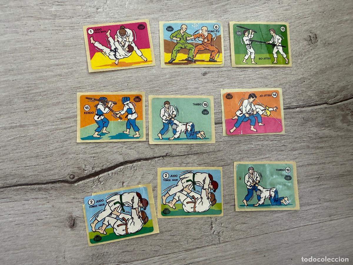 Coleccionismo Cromos antiguos: 9 pegatinas chicle Artes Marciales y Judo de Dubble Bubble