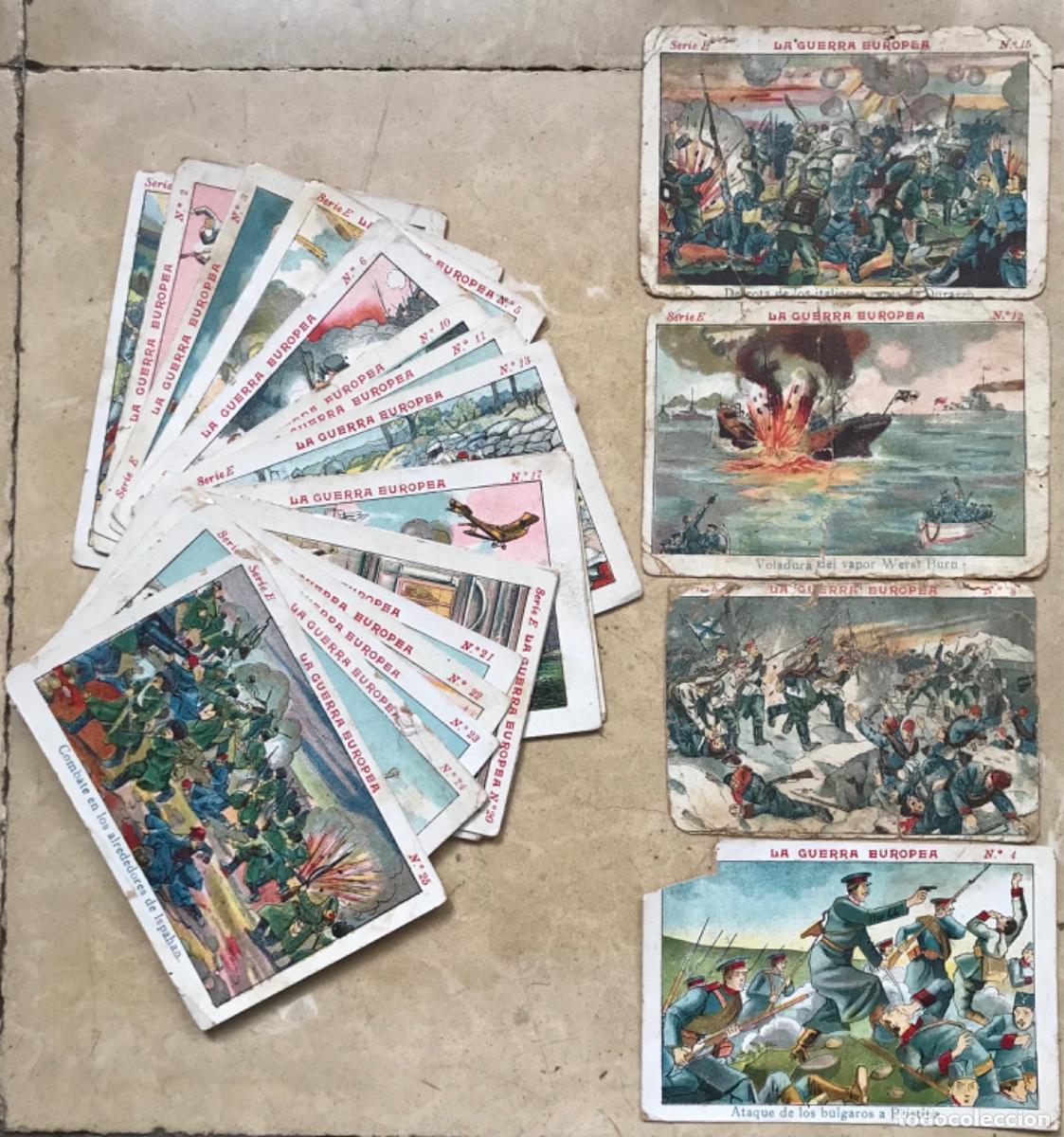 Coleccionismo Cromos antiguos: 24 CROMOS- LA GUERRA EUROPEA , Serie E - CHOCOLATE JUNCOSA, BARCELONA - Leer descripci&oacute;n