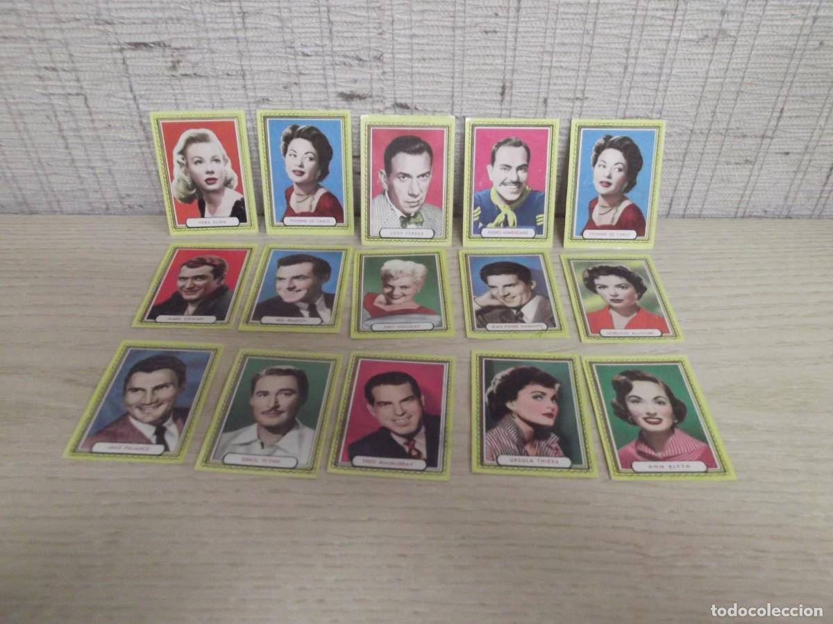 Colecionismo Cromos antigos: Lote de 15 cromos de Famosas estrellas de la pantalla.