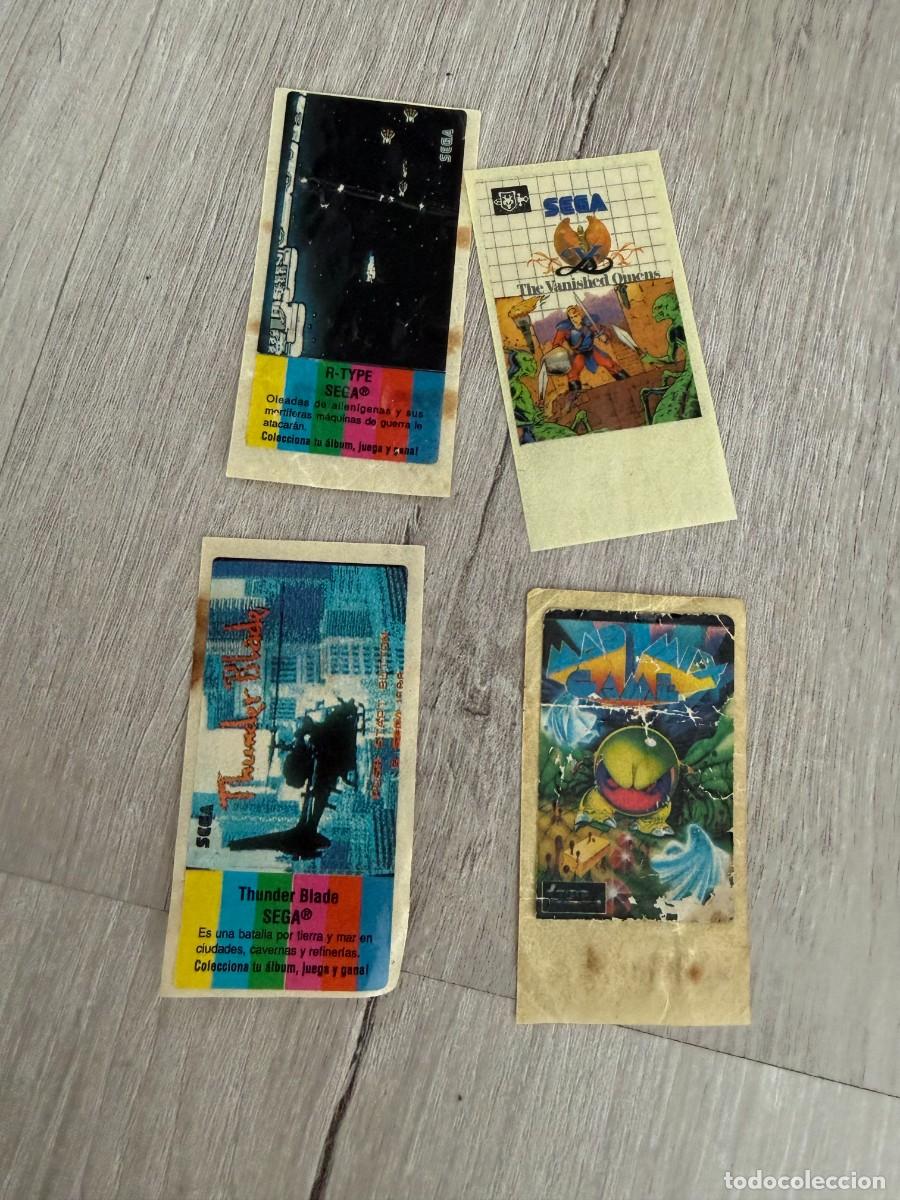 Coleccionismo Cromos antiguos: 4 pegatinas chicles videojuegos Sega