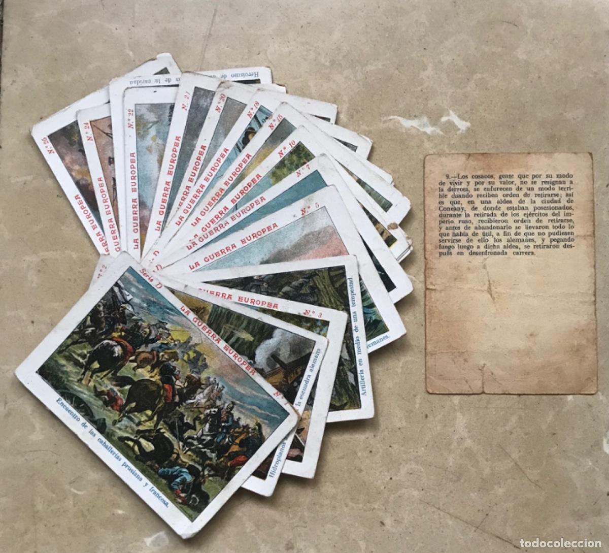 Coleccionismo Cromos antiguos: 21 CROMOS- LA GUERRA EUROPEA , Serie D - CHOCOLATE JUNCOSA, BARCELONA - Leer descripci&oacute;n