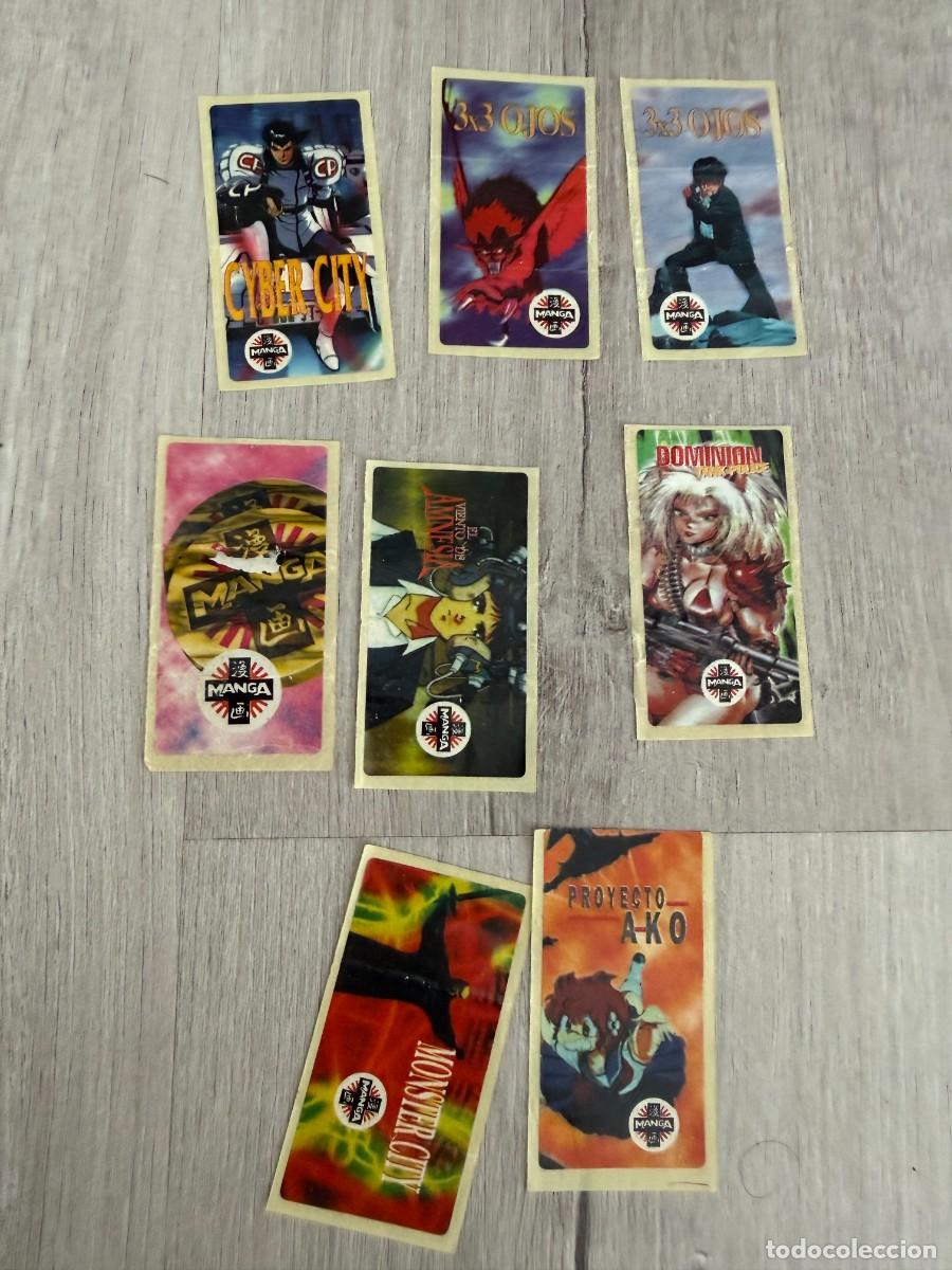 Coleccionismo Cromos antiguos: 8 pegatinas cromos del chicle Manga de Vidal