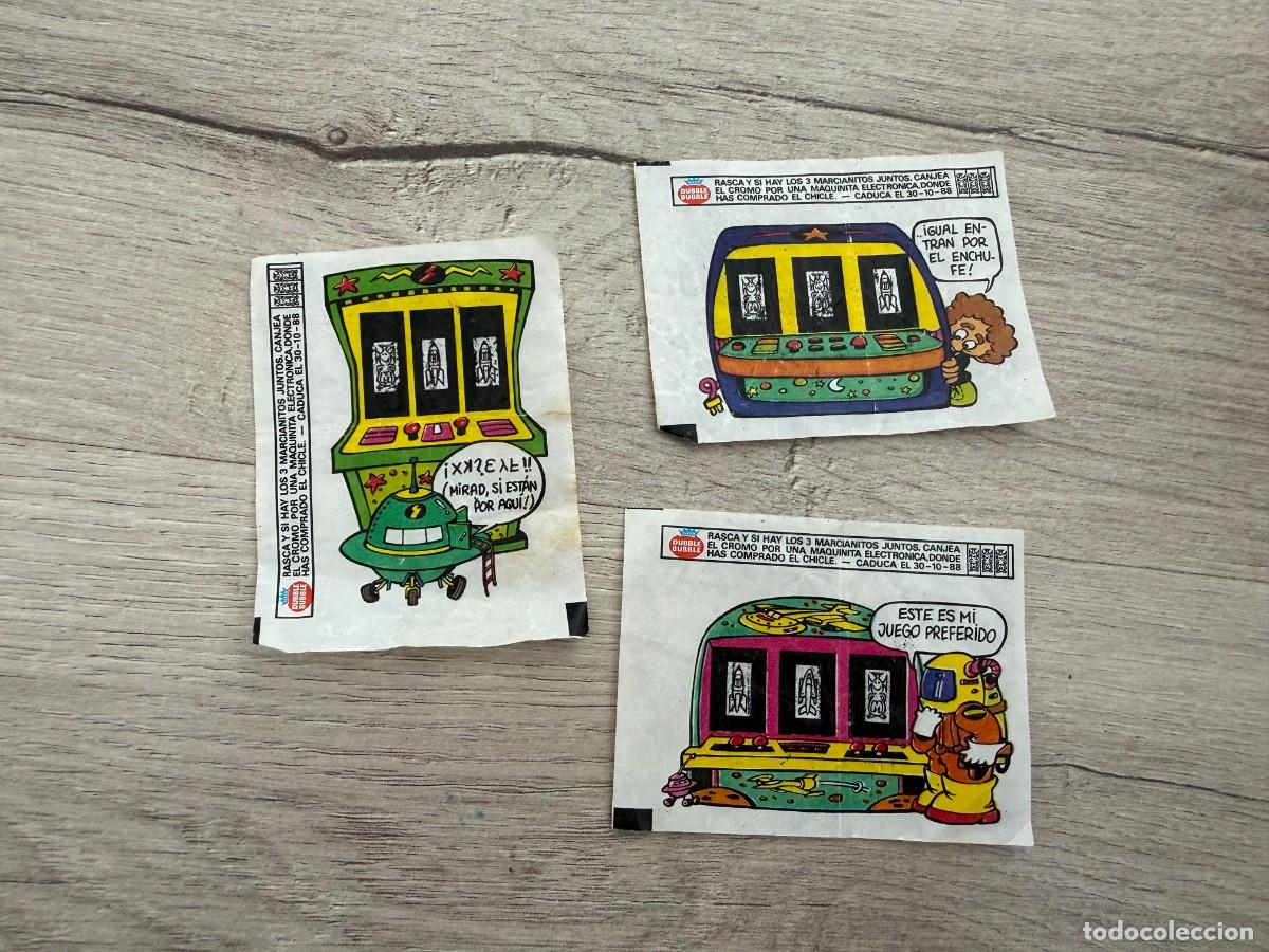 Coleccionismo Cromos antiguos: 3 cromos distintos chicle Fleer Rasca Marcianitos