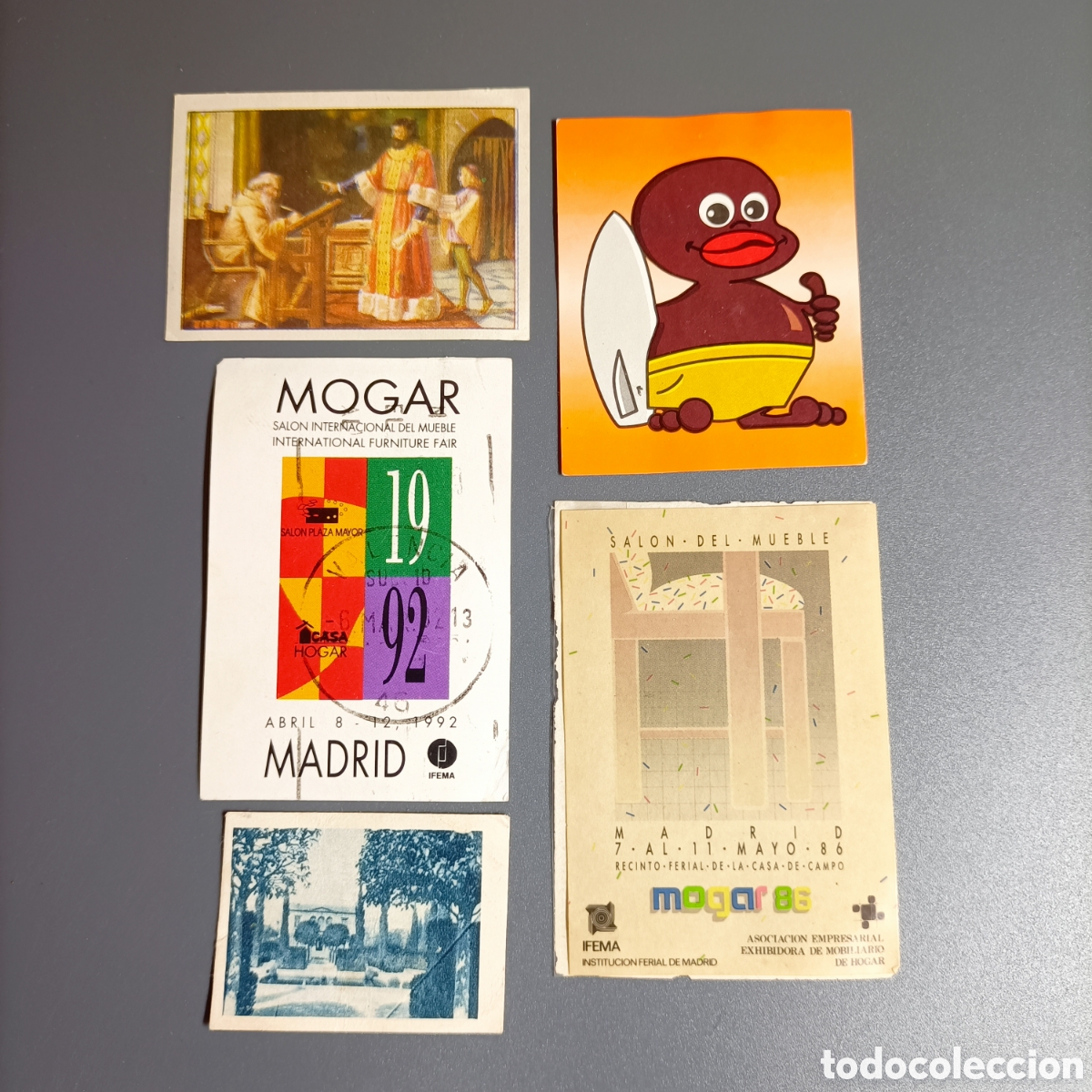 Coleccionismo Cromos antiguos: LOTE 2 C4IMOS ANTIGUOS Y 3 PEGATINAS