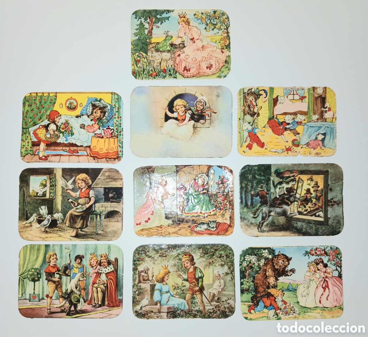 Coleccionismo Cromos antiguos: Lote 10 Cromos Antiguos de Cart&oacute;n - Cuentos Cl&aacute;sicos Infantiles - A&ntilde;os 50/60 - Vintage