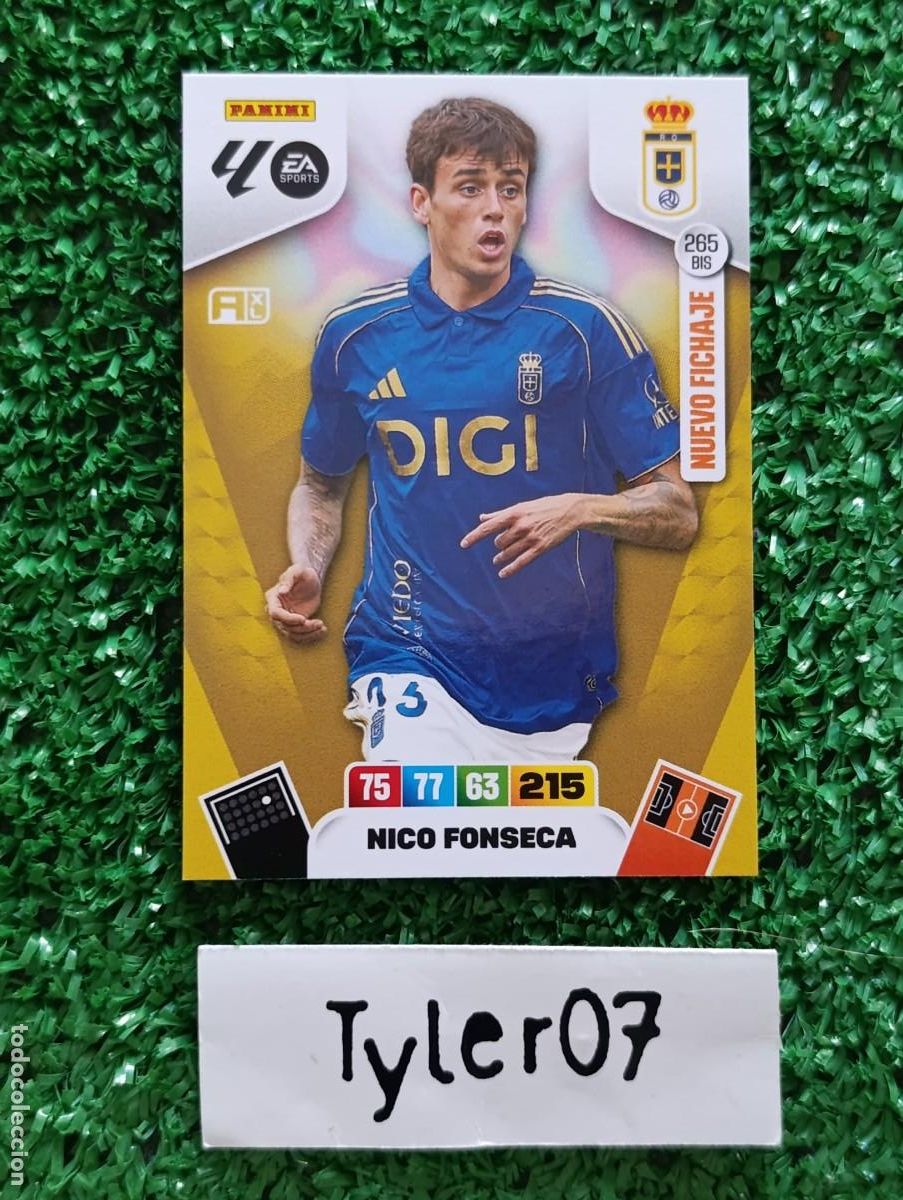Coleccionismo Cromos antiguos: NICO FONSECA OVIEDO 265 BIS NUEVO FICHAJE ADRENALYN XL 2025 2026 25 26
