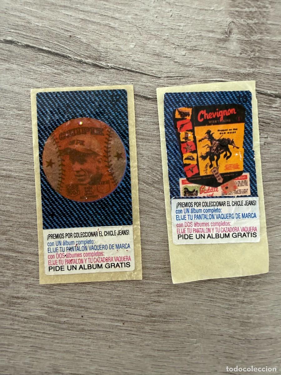 Coleccionismo Cromos antiguos: 2 pegatinas del &aacute;lbum de chicle Jeans - 10 y 12