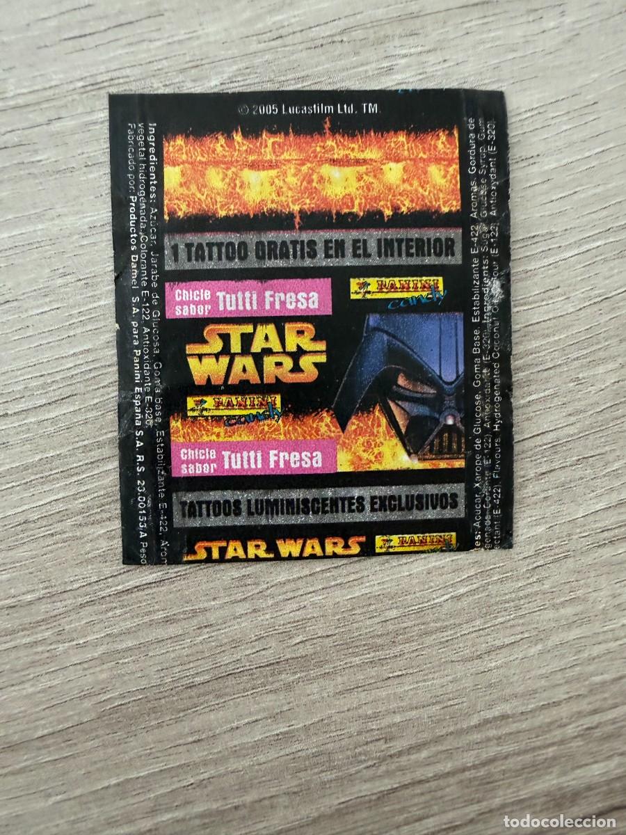 Coleccionismo Cromos antiguos: Envoltorio chicle Star Wars con tatuajes - Panini Candy