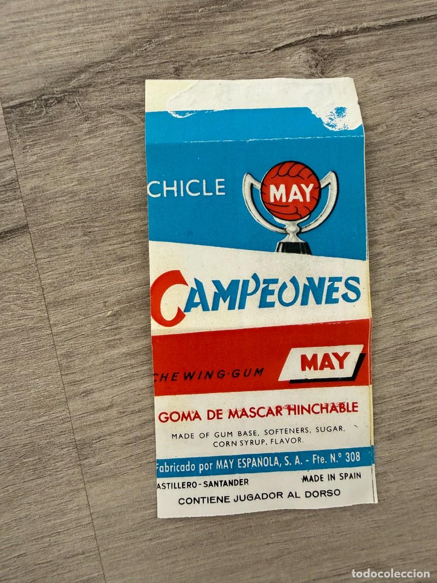 Coleccionismo Cromos antiguos: Envoltorio chicle MAY - Liga de F&uacute;tbol - Campeones