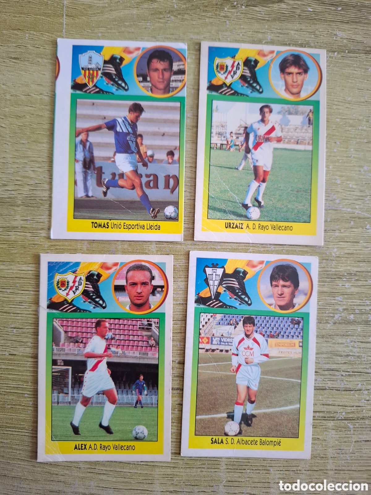 Coleccionismo Cromos antiguos: Lote 4 cromos liga 93-94 despegado 3 fichajes 1 error
