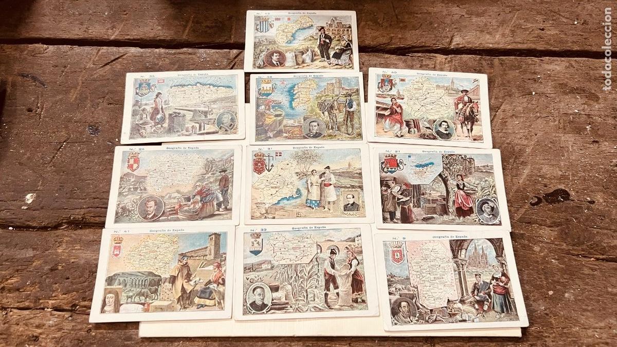 Coleccionismo Cromos antiguos: Cromos propaganda an&iacute;s madrue&ntilde;o geograf&iacute;a de Espa&ntilde;a ppio s XX
