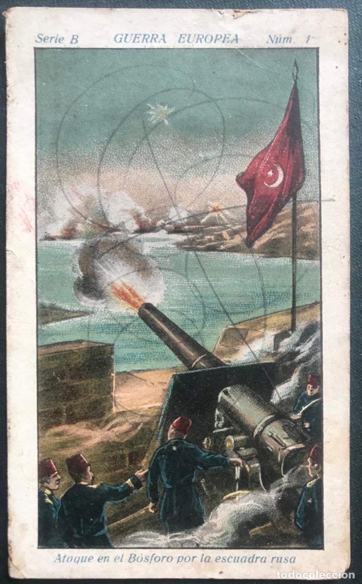 Coleccionismo Cromos antiguos: 1 CROMO GUERRA EUROPEA, N&ordm; 1 - SERIE B - Fab. Chocolates marca ELEFANTE, FEDERICO D&Iacute;EZ - BARCELONA