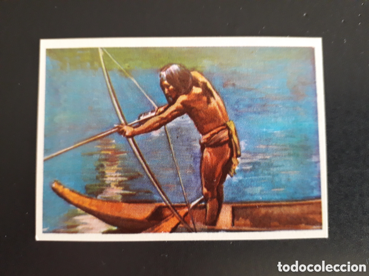 Coleccionismo Cromos antiguos: PESCA CON ARCO Y FLECHA, RAZAS HUMANAS N&deg; 206 CHOCOLATES ELGORRIAGA 1968 SIN PEGAR, PEDIDO M&Iacute;NIMO 3&euro;
