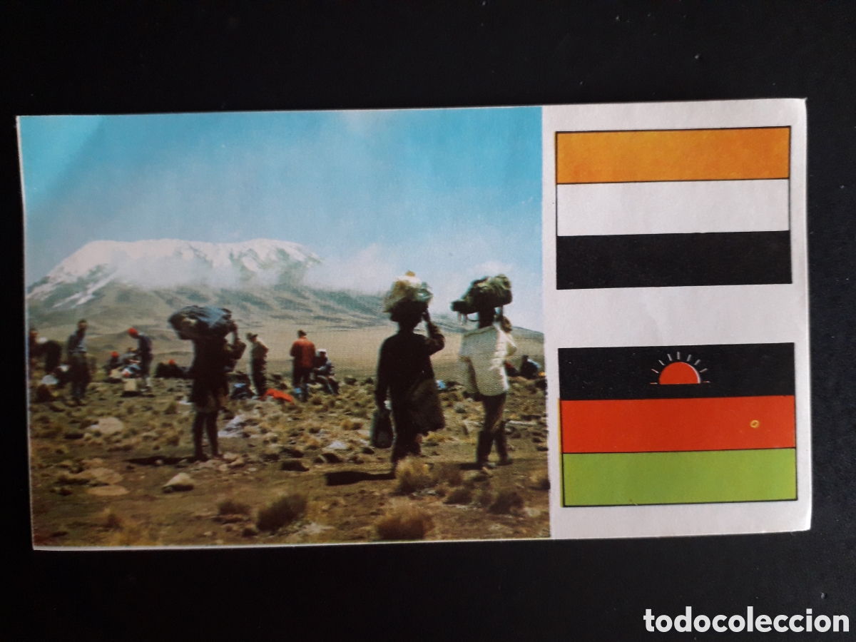 Coleccionismo Cromos antiguos: MONTE KIBO, &Aacute;FRICA EL MUNDO CONTINENTES, BANDERAS N&deg; 5 LECHE RAM SIN PEGAR, PEDIDO M&Iacute;NIMO 3&euro;
