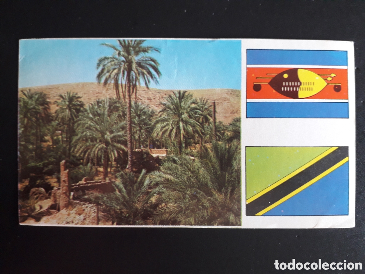 Coleccionismo Cromos antiguos: PALMERAL Y POZO, &Aacute;FRICA EL MUNDO CONTINENTES, BANDERAS N&deg; 8 LECHE RAM SIN PEGAR, PEDIDO M&Iacute;NIMO 3&euro;