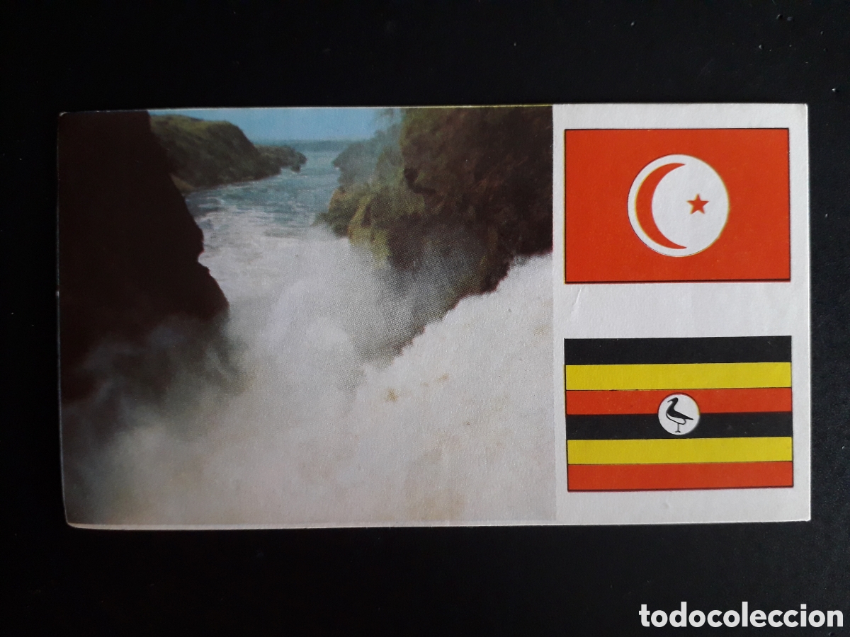 Coleccionismo Cromos antiguos: UGANDA, CASCADA MURCHISON, &Aacute;FRICA EL MUNDO CONTINENTES, BANDERAS N&deg; 9 LECHE RAM PEDIDO M&Iacute;NIMO 3&euro;
