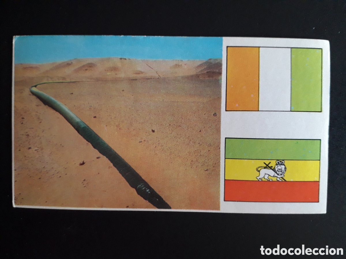 Coleccionismo Cromos antiguos: OLEODUCTO PETROLEO, &Aacute;FRICA EL MUNDO CONTINENTES, BANDERAS N&deg; 12 LECHE RAM SIN PEGAR PEDIDO M&Iacute;NIMO 3&euro;