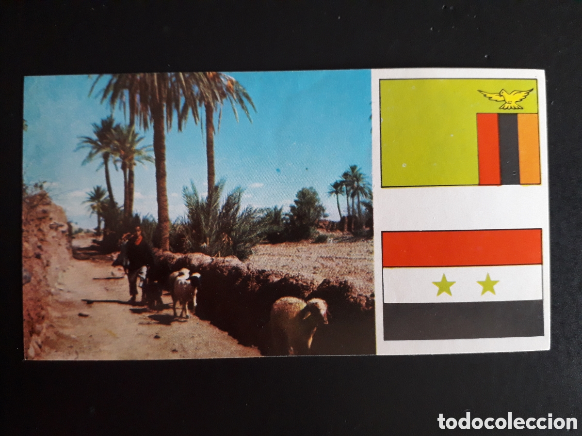 Coleccionismo Cromos antiguos: MARRUECOS OASIS, &Aacute;FRICA EL MUNDO CONTINENTES, BANDERAS N&deg; 13 LECHE RAM SIN PEGAR, PEDIDO M&Iacute;NIMO 3&euro;