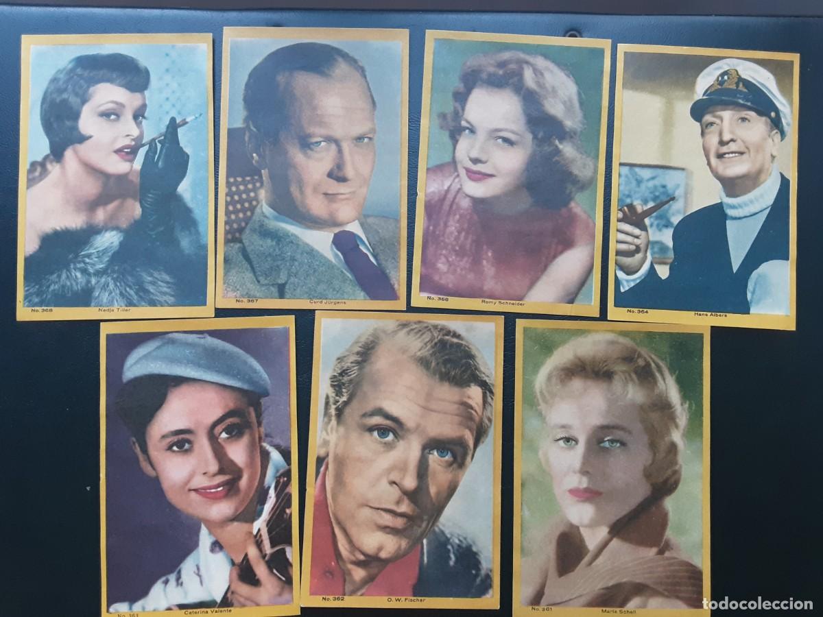 Coleccionismo Cromos antiguos: LOTE 7 CROMOS MEXICANOS DE ARTISTAS DEL CINE ALEM&Aacute;N, CATERINA VALENTE, ROMY SCHNEIDER.