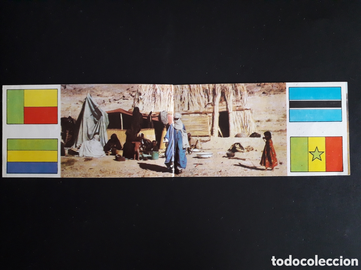 Coleccionismo Cromos antiguos: TUAREGS, &Aacute;FRICA EL MUNDO CONTINENTES, BANDERAS N&deg; 14 (DOBLE) LECHE RAM SIN PEGAR, PEDIDO M&Iacute;NIMO 3&euro;