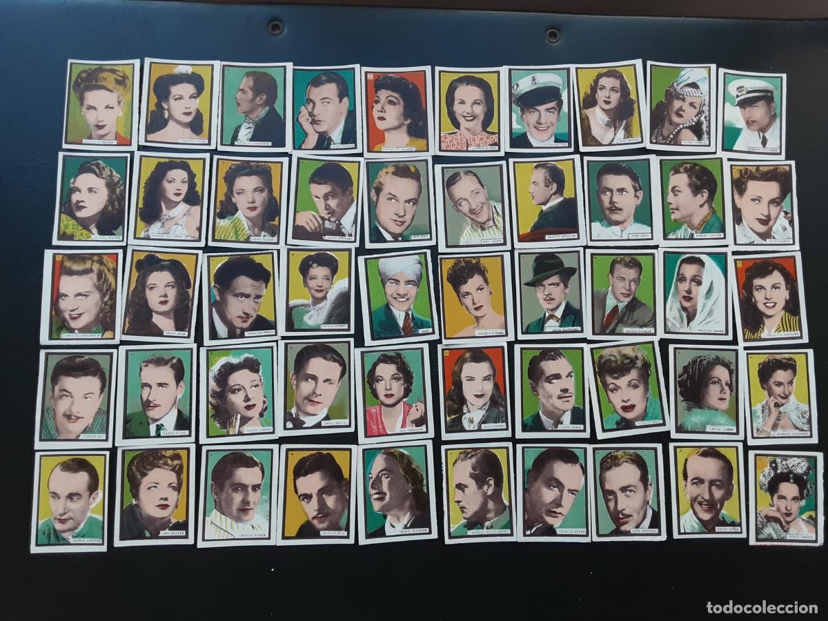 Coleccionismo Cromos antiguos: SERIE COMPLETA DE 50 CROMOS ARTISTAS DE CINE.