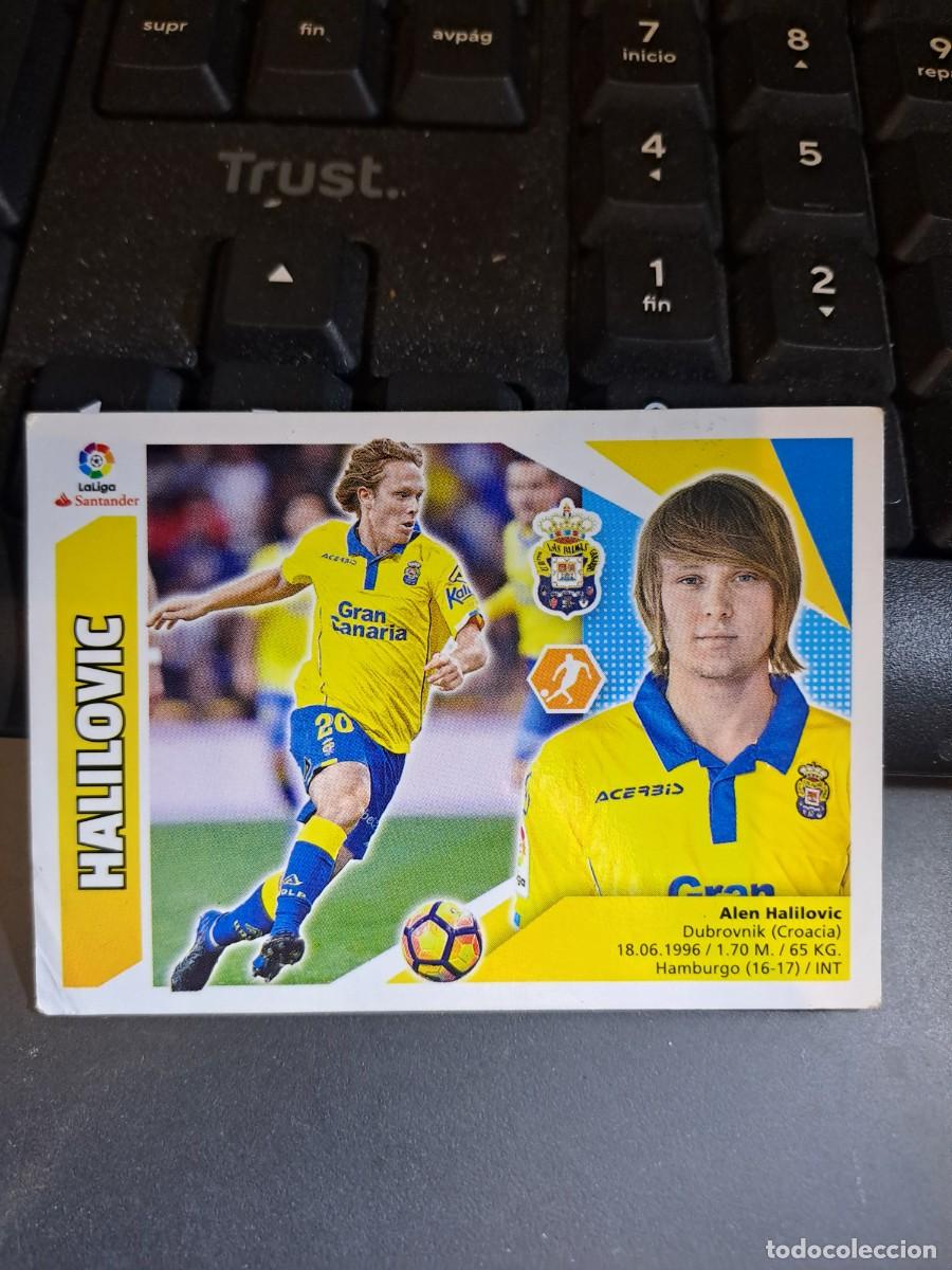 Coleccionismo Cromos antiguos: CROMO HALILOVIC 10 LAS PALMAS LIGA 2017 2018 17 18 ESTE PANINI NUNCA PEGADO