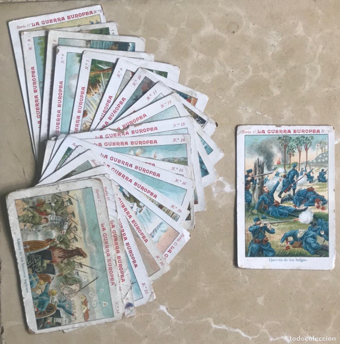 Coleccionismo Cromos antiguos: 21 CROMOS - LA GUERRA EUROPEA - Serie C - CHOCOLATE JUNCOSA, BARCELONA - Leer descripci&oacute;n