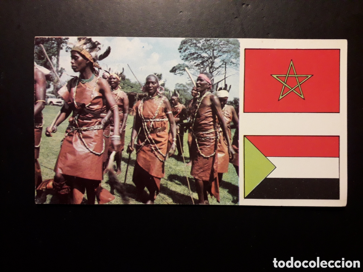 Coleccionismo Cromos antiguos: DANZA MASAI, &Aacute;FRICA EL MUNDO CONTINENTES, BANDERAS N&deg; 21 LECHE RAM SIN PEGAR, PEDIDO M&Iacute;NIMO 3&euro;