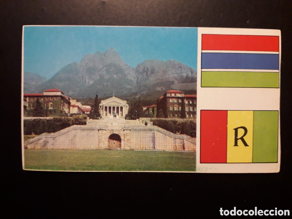 Coleccionismo Cromos antiguos: CIUDAD DEL CABO, &Aacute;FRICA EL MUNDO CONTINENTES, BANDERAS N&deg; 35 LECHE RAM SIN PEGAR, PEDIDO M&Iacute;NIMO 3&euro;