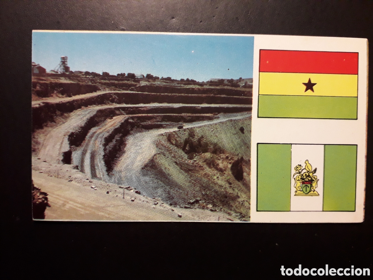 Coleccionismo Cromos antiguos: MINA DE DIAMANTES, &Aacute;FRICA EL MUNDO CONTINENTES, BANDERAS N&deg; 36 LECHE RAM SIN PEGAR, PEDIDO M&Iacute;NIMO 3&euro;