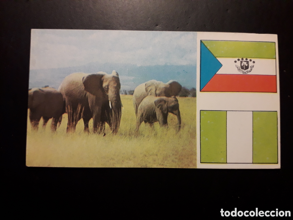 Coleccionismo Cromos antiguos: ELEFANTES, &Aacute;FRICA EL MUNDO CONTINENTES, BANDERAS N&deg; 38 LECHE RAM SIN PEGAR, PEDIDO M&Iacute;NIMO 3&euro;