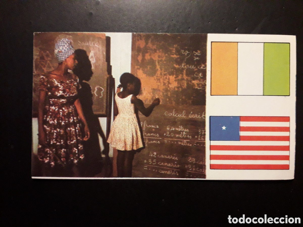 Coleccionismo Cromos antiguos: COSTA DE MARFIL, &Aacute;FRICA EL MUNDO CONTINENTES, BANDERAS N&deg; 55 LECHE RAM SIN PEGAR, PEDIDO M&Iacute;NIMO 3&euro;